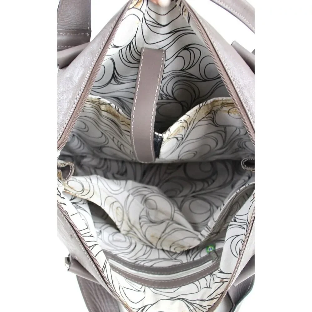 Bennemann BROWN GENUINE LEATHER BUCKLE SHOULDER BAG BUSINESS TOTE HANDBAG PURSE